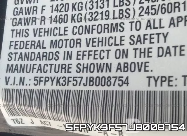 5FPYK3F57JB008754 фото 10
