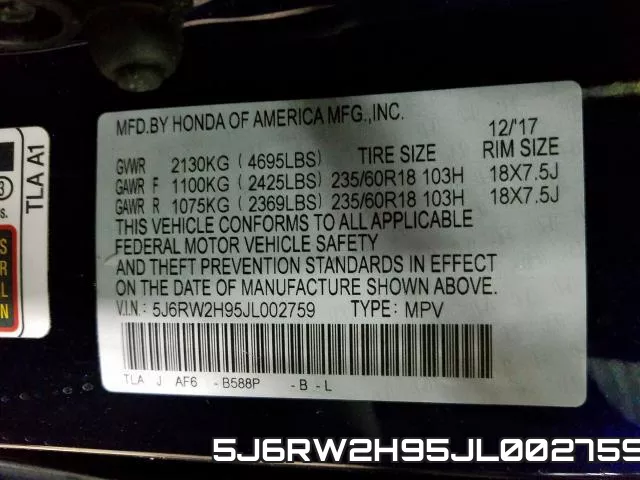 5J6RW2H95JL002759 фото 2