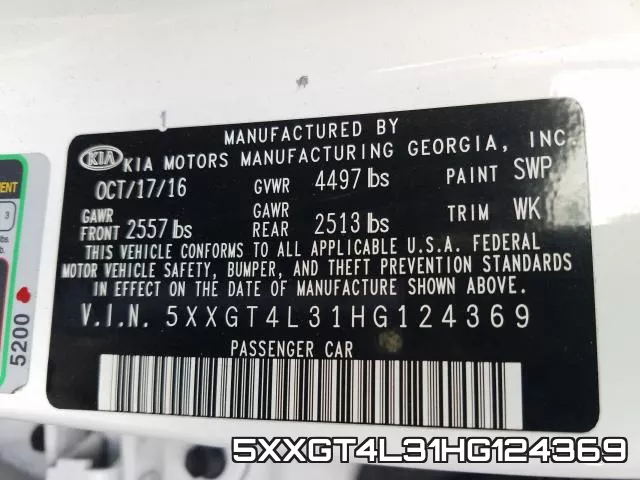 5XXGT4L31HG124369 фото 2