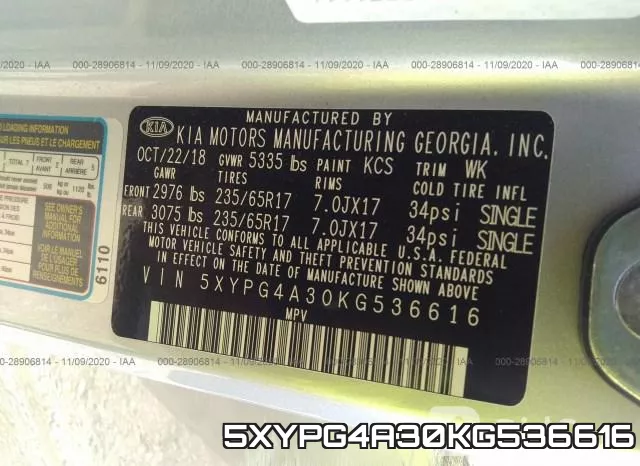 5XYPG4A30KG536616 фото 10