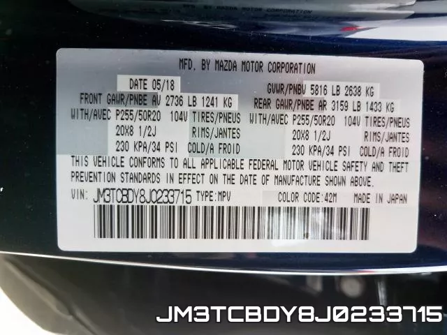 JM3TCBDY8J0233715 фото 2