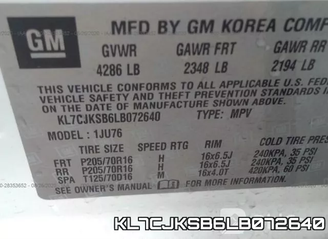 KL7CJKSB6LB072640 фото 10
