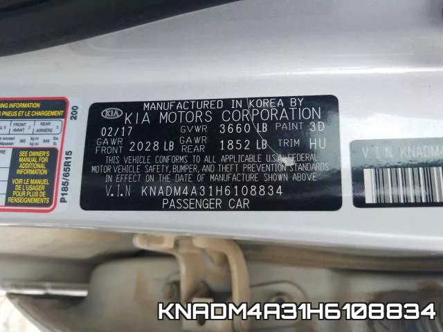 KNADM4A31H6108834 фото 2