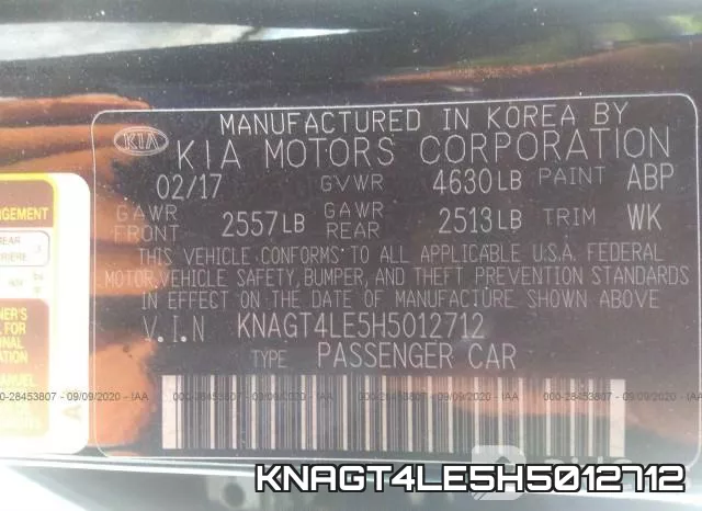 KNAGT4LE5H5012712 фото 10