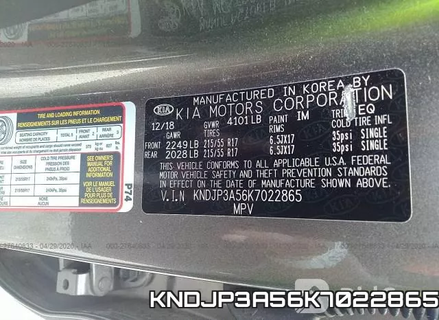 KNDJP3A56K7022865 фото 10