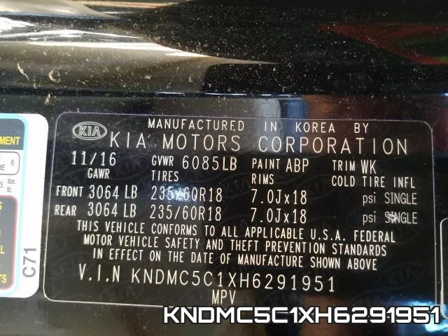 KNDMC5C1XH6291951 фото 2