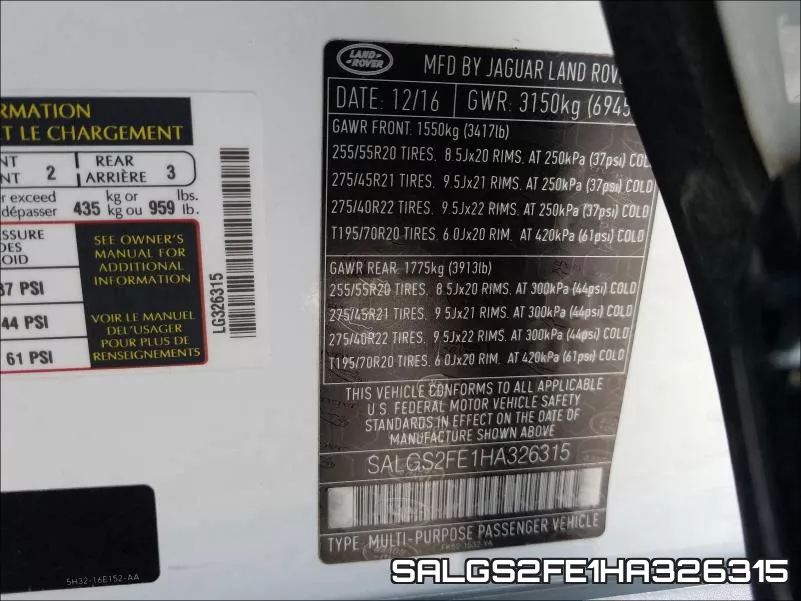 SALGS2FE1HA326315 фото 2