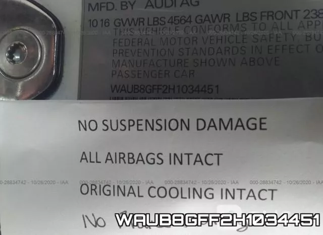 WAUB8GFF2H1034451 фото 10
