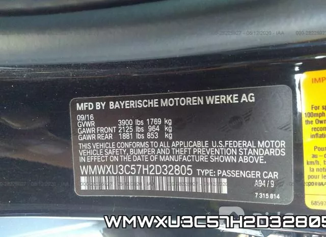 WMWXU3C57H2D32805 фото 10