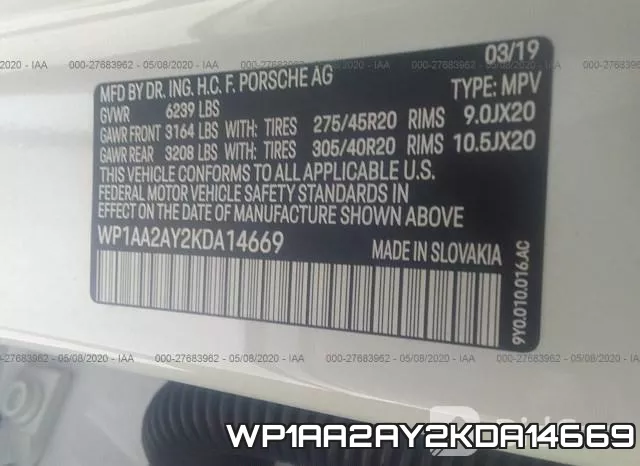 WP1AA2AY2KDA14669 фото 10