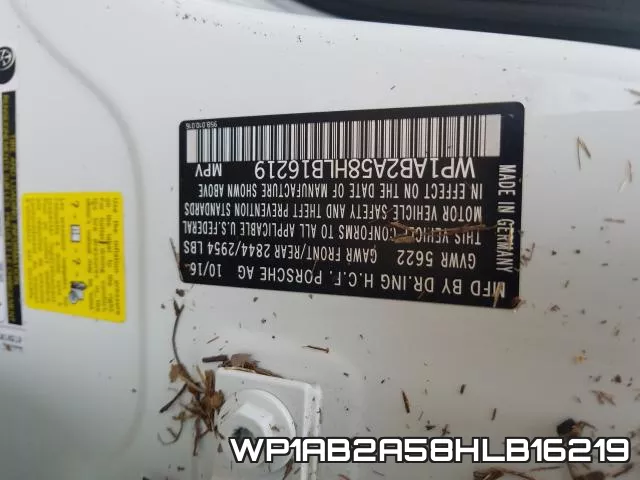 WP1AB2A58HLB16219 фото 2