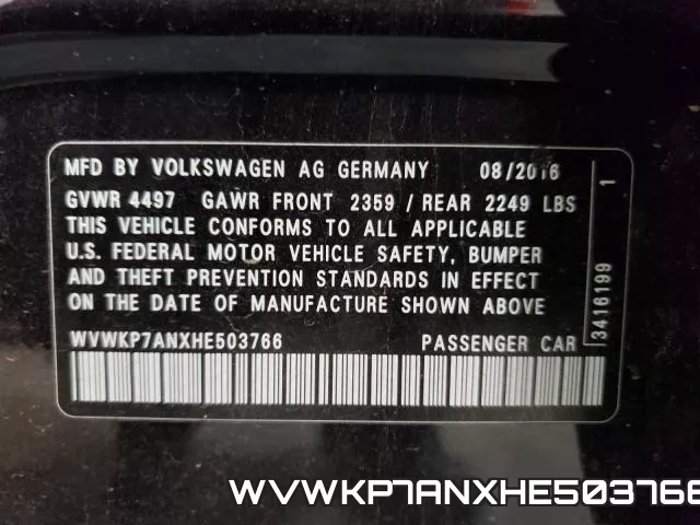WVWKP7ANXHE503766 фото 2