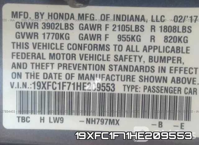 19XFC1F71HE209553 фото 10