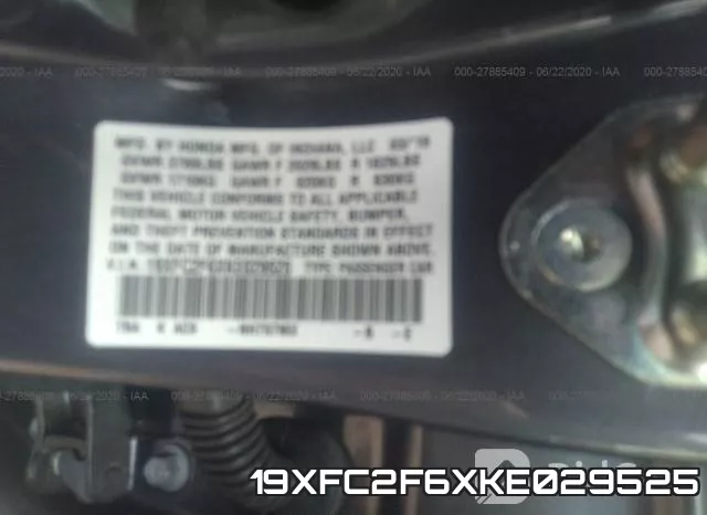 19XFC2F6XKE029525 фото 10