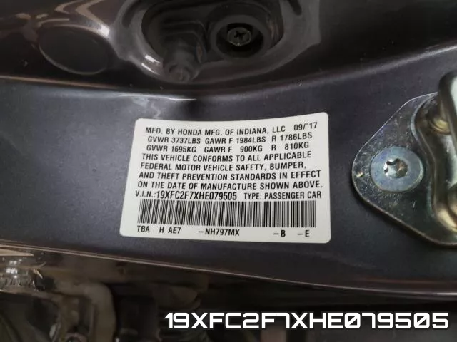 19XFC2F7XHE079505 фото 2
