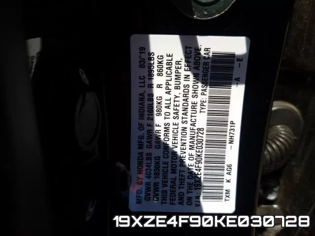 19XZE4F90KE030728 фото 2