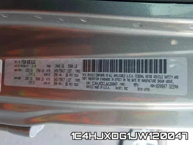 1C4HJXDG1JW120047 фото 2