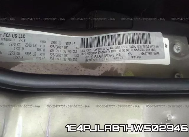 1C4PJLAB7HW502946 фото 10