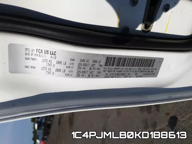 1C4PJMLB0KD188613 фото 2