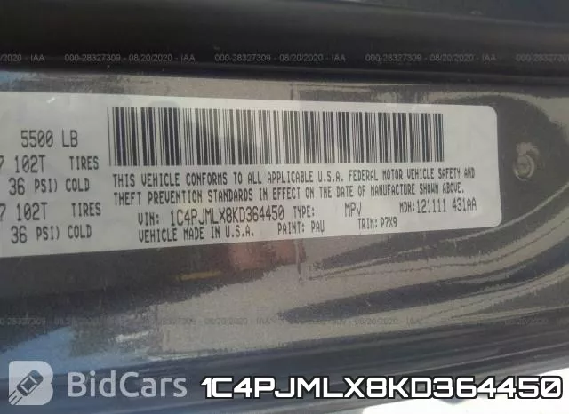 1C4PJMLX8KD364450 фото 10