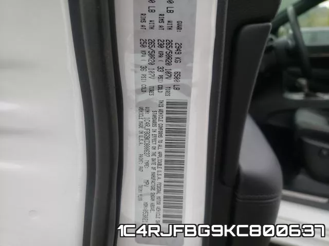 1C4RJFBG9KC800637 фото 2