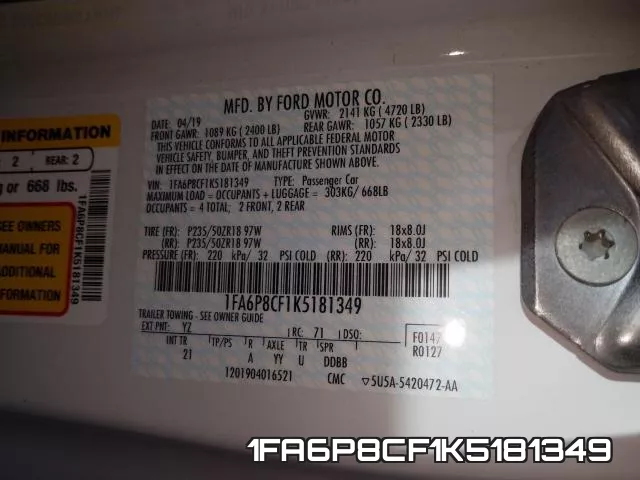 1FA6P8CF1K5181349 фото 2