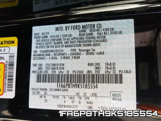 1FA6P8TH9K5185554 фото 2