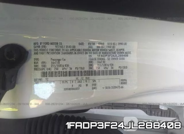 1FADP3F24JL288408 фото 10