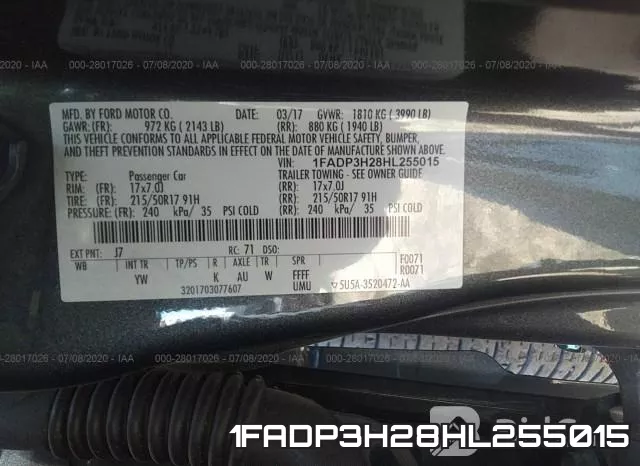 1FADP3H28HL255015 фото 9