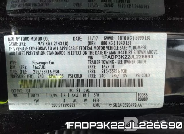 1FADP3K22JL226690 фото 10
