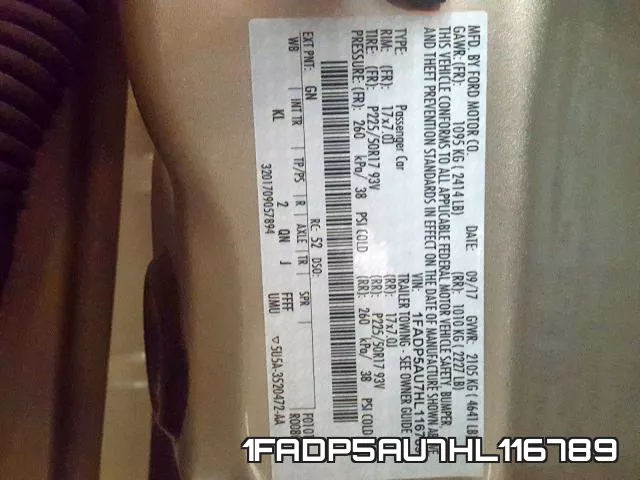 1FADP5AU7HL116789 фото 2
