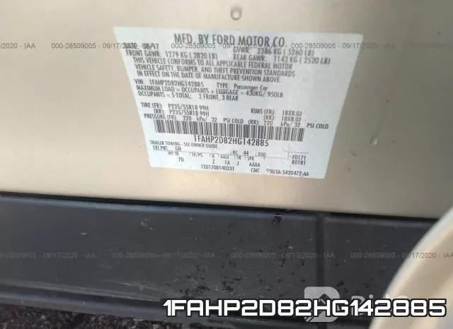 1FAHP2D82HG142885 фото 10