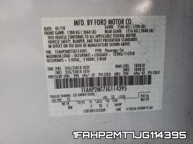 1FAHP2MT7JG114395 фото 2