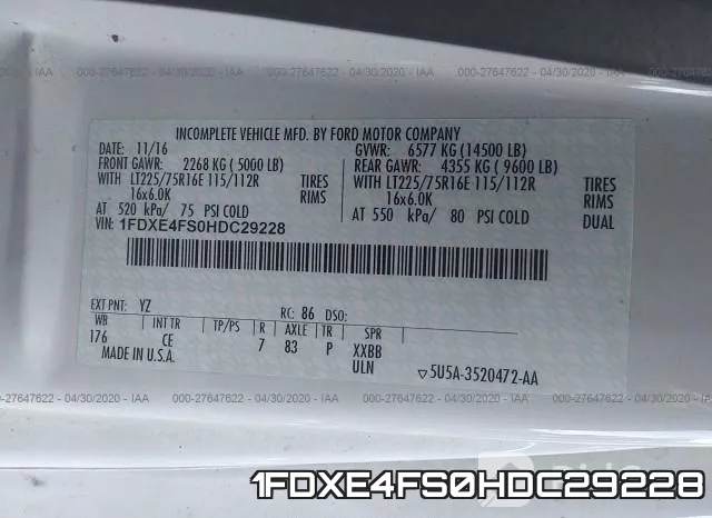 1FDXE4FS0HDC29228 фото 10