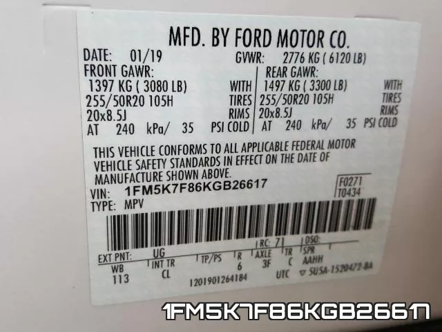 1FM5K7F86KGB26617 фото 2