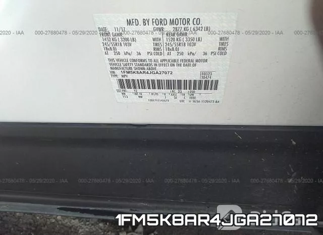 1FM5K8AR4JGA27072 фото 10