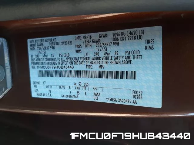 1FMCU0F79HUB43440 фото 2