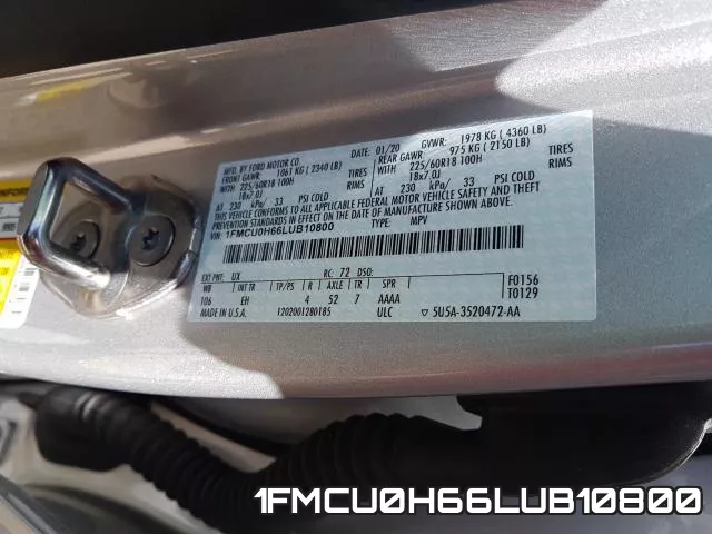 1FMCU0H66LUB10800 фото 2