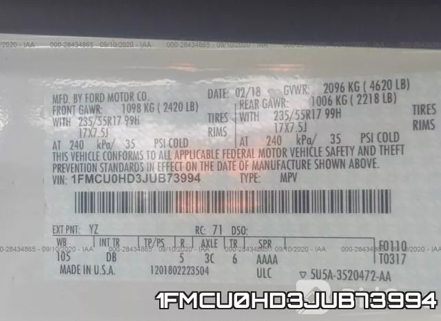 1FMCU0HD3JUB73994 фото 10