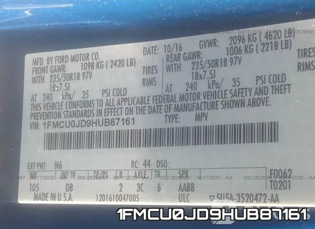 1FMCU0JD9HUB87161 фото 10