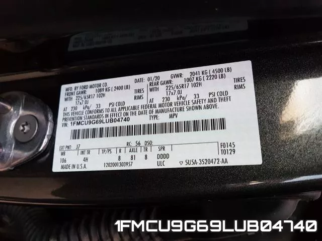 1FMCU9G69LUB04740 фото 2