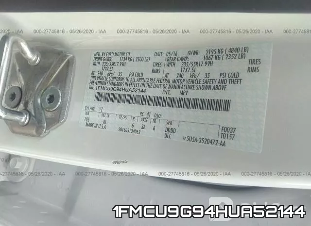 1FMCU9G94HUA52144 фото 10