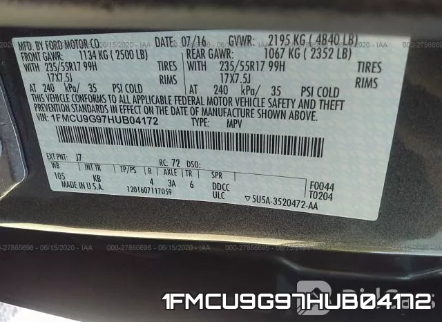 1FMCU9G97HUB04172 фото 10