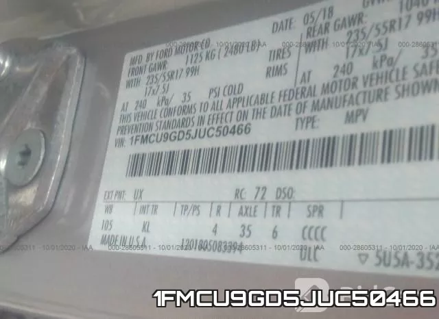 1FMCU9GD5JUC50466 фото 10