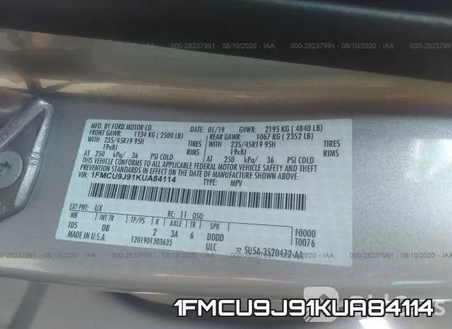 1FMCU9J91KUA84114 фото 10