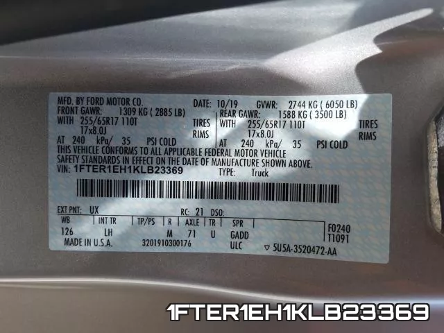 1FTER1EH1KLB23369 фото 2