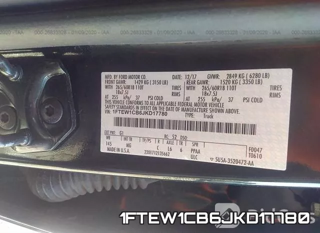 1FTEW1CB6JKD17780 фото 10