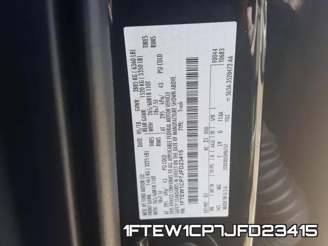 1FTEW1CP7JFD23415 фото 2