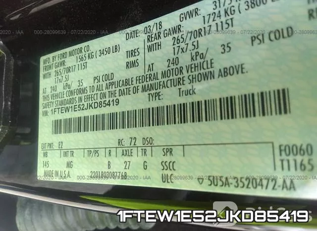 1FTEW1E52JKD85419 фото 9