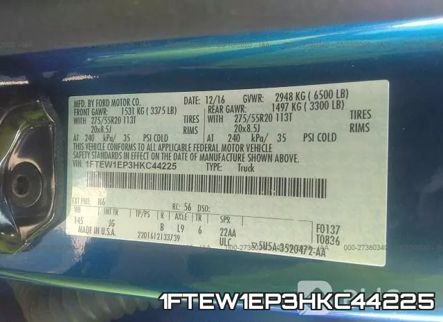 1FTEW1EP3HKC44225 фото 10